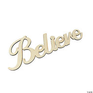 DIY unfinished cutout word Believe