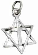 Silver pendant star of david/ cross 16mm