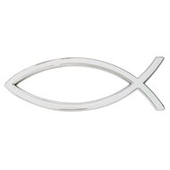 Car emblem silver ichtus 13cm