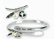 Armband met bedels faith hope love