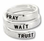 Adjustable bangle ring pray wait trust