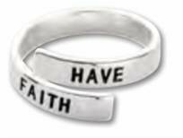 Adjustable bangle ring have faith