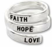 Adjustable bangle ring faith hope love