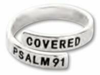 Adjustable bangle ring covered psalm 91