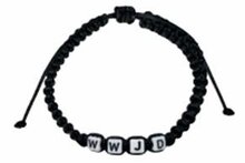 Bracelet cubes WWJD cord black