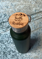 Sport bottle bamboo lid faith moves mountains