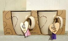 Mug set (2) Heart- Faith-Hope-Love cream