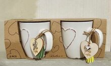 Mug set (2) Heart- Faith-Hope-Love eco