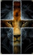 Wandvlag Leeuw/ Kruis