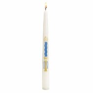 Taper Baptism candle shell/ water/fishes