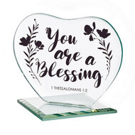 Decoratie standaard glas Hart You are a blessing
