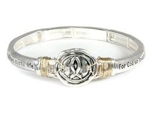 Armband stretch Fisch Silber- For God so loved
