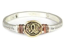 Armband stretch Fischgold For God so loved