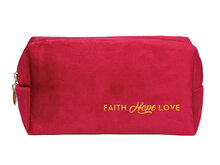 Coin Pouch multipurpose Faith Hope Love rood