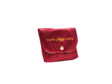 Coin pouch Faith Hope Love red