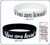 Armband silicon You are loved Schwarz