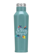 Thermosfles Be strong and courageous turquoise
