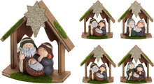 Kerststal met 3 figuren donker