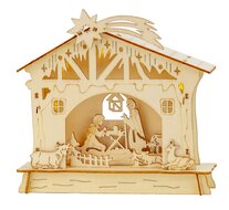 Kerststal hout 17x18cm