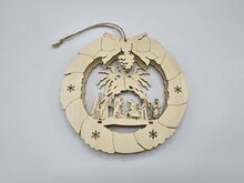 Houten boomhanger nativity 3D