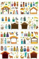 Stickervel kerststal assortie