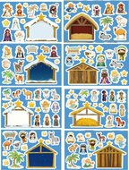 Stickervel kerststal assortie 2 designs