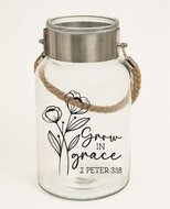 Vaas met metaal en touw Grow in Grace