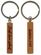 Sleutelhanger hout Leef door geloof Gal. 2:20