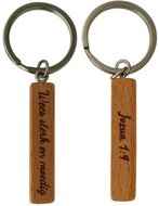 Sleutelhanger hout Wees sterk en moedig  Joz. 1:9