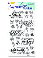 UV stickers Typography zwart