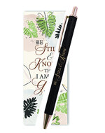 Gel pen/Boekenlegger Be still and know zwart