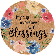 Cork coaster set (4) in Holder Blessings