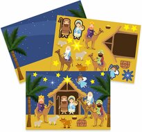 Stickervel en achtergrondset Kerststal