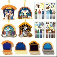 Kerststal stickerversiering