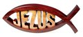 Fisch-Jezus-30cm-Mahagoni