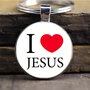 Sleutelhanger-metaal-epoxy-I-Love-Jesus