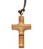 Hanger kruis olijfhout 3,5cm aan koord 38cm_