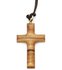 Pendant cross olivewood 3,5cm on cord 38cm_