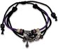 Bracelet leather cross silver purple/black_