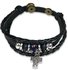 Bracelet leather cross/beads black_