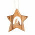 Ornament wood manger in star_