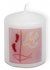 Christening candle dove 6cm pink_