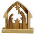 Christmasdecoration manger olivewood 7cm_