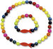 Ketting/Armband set hout vis regenboogkleuren_