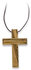 Pendant cross 5 cm olivewood on cord 80cm_