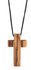 Necklace cord cross olivewood 3.5x2cm_