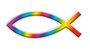 Sticker 3d fish rainbow 9cm_