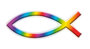 Sticker 3d vis regenboog 9cm_