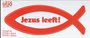 Sticker vis 12,5cm rood Jezus leeft_