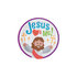 Papieren bordjes (8) Jesus loves me_